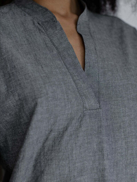 Women's shirt made of boiled cotton Silver