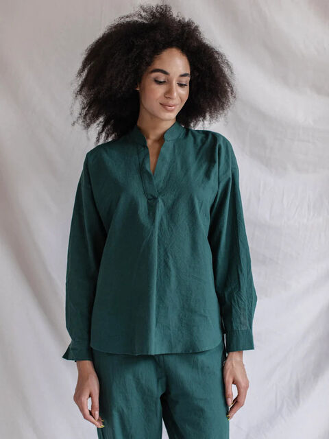 Women's shirt made of boiled cotton Smaragd