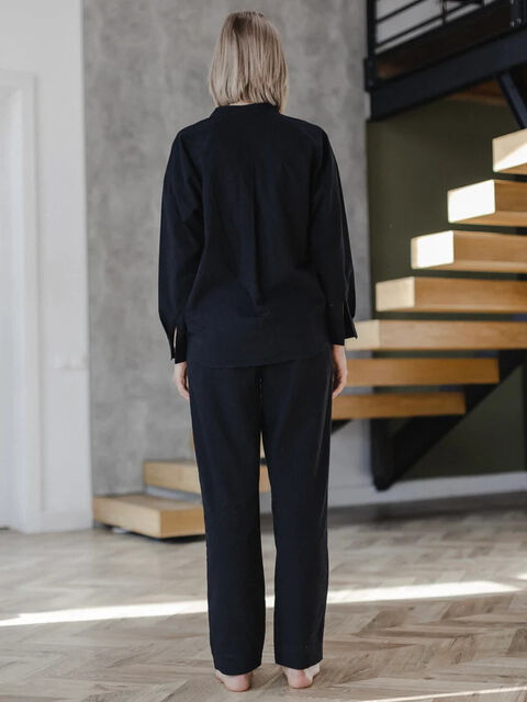 Women's boiled cotton pants Black