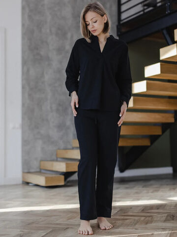 Women's boiled cotton pants Black