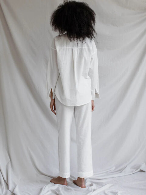 Women's boiled cotton pants Creme