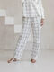 Women's boiled cotton pants Grid