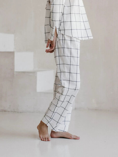Women's boiled cotton pants Grid