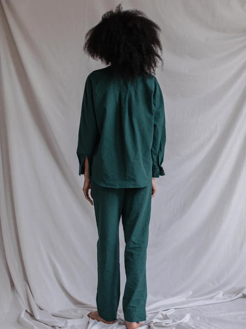 Women's boiled cotton pants Navy