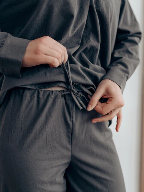 Women's boiled cotton pants Slate