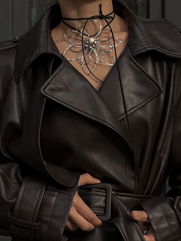 Масивна квітка-підвіска срібна