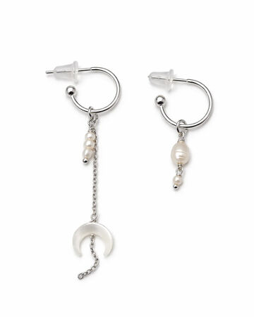 Asymmetrical half-circle earrings "Moon"