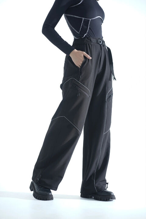 Карго брюки з нейлону та рефлективним кантом Void чорні