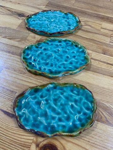 Плоске блюдце "Морська бірюза"