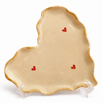 Plate with red hearts