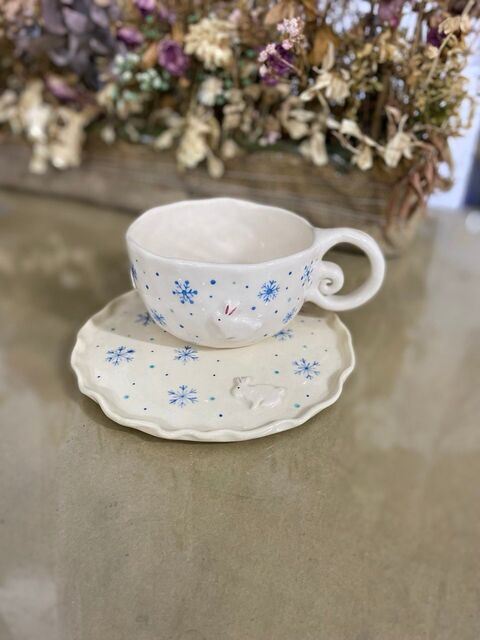 Тарілка Зимова блакитна