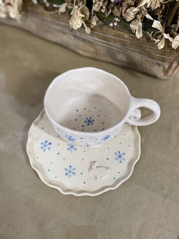 Тарілка Зимова блакитна