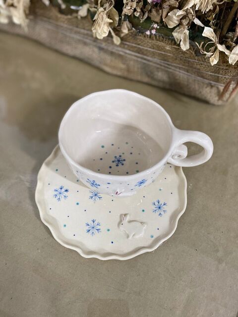 Тарілка Зимова блакитна