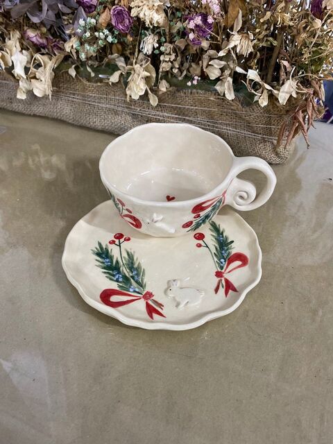 Plate Rabbits Winter