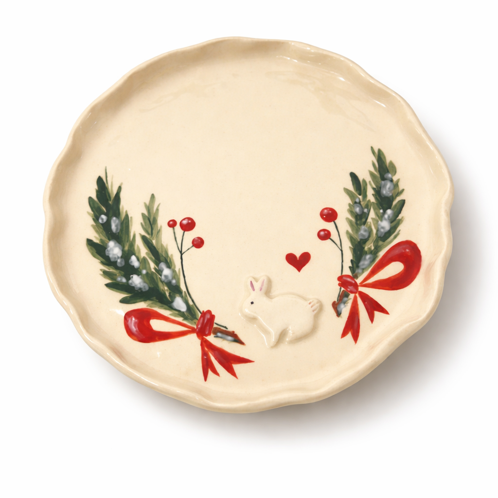 Тарілка Кролики Зимові