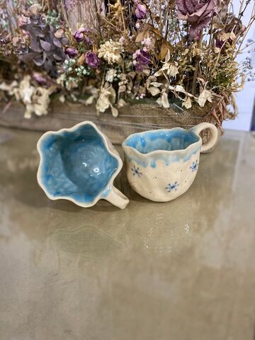 Чашка Зимова м’ята блакитного кольору