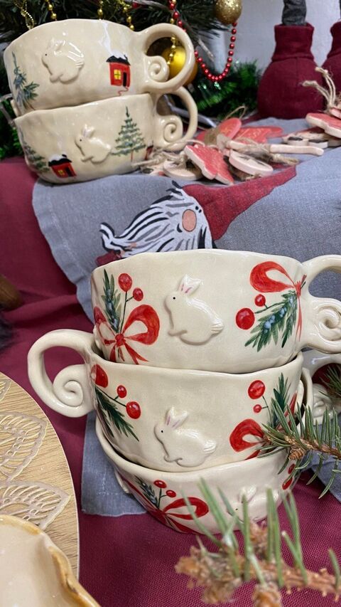 Чашка Кролики Зимові