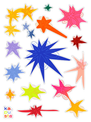 Sheet of transparent stickers "Stars"