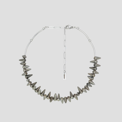 Choker Grey Glass Spikes