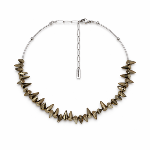 Choker Grey Glass Spikes