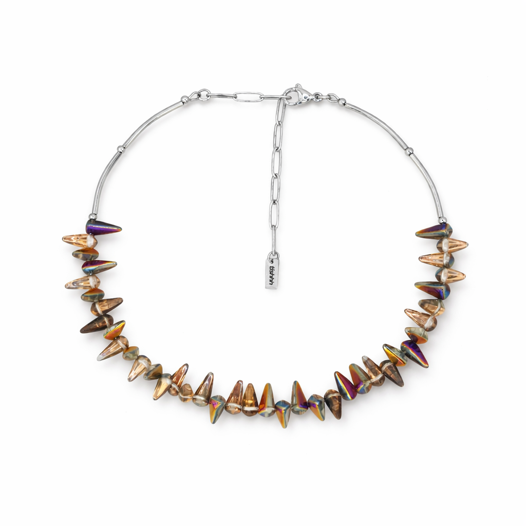 Choker Oil Slick Glass Spikes