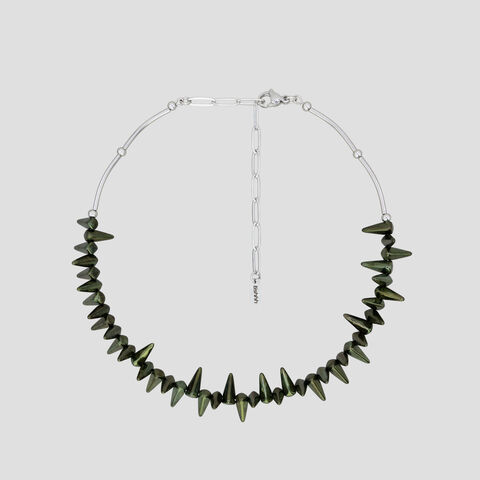 Choker Olive Glass Spikes