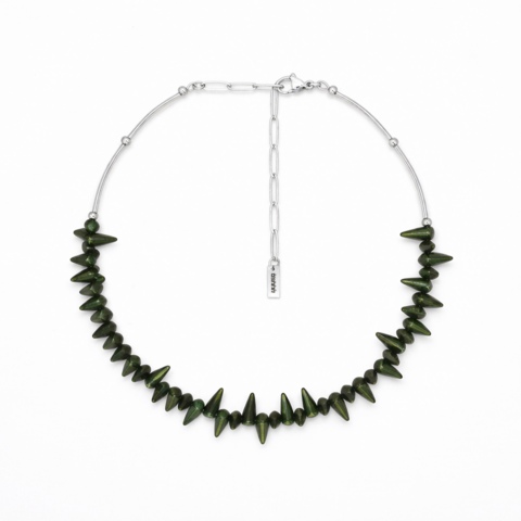 Choker Olive Glass Spikes