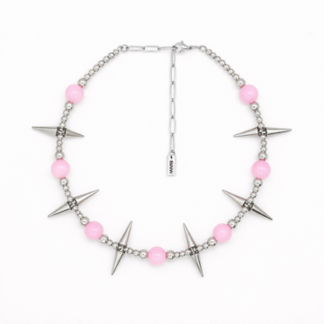 Чокер Pink Bead Steel Spikes