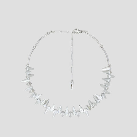Choker White Glass Spikes