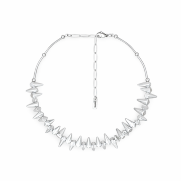 Choker White Glass Spikes