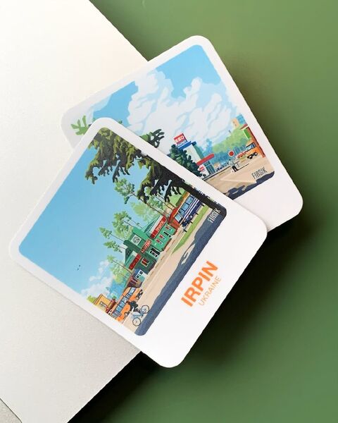 Стікер-палароїд Ірпінь. Каштан