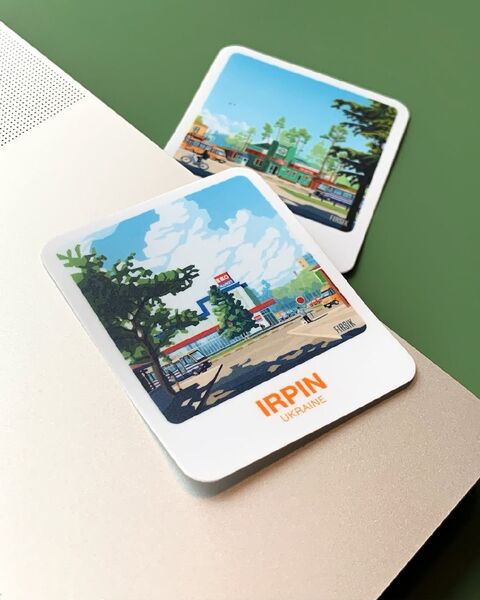 Стікер-палароїд Ірпінь. Ялинки