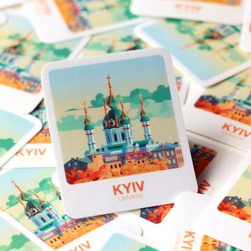 Стікер-палароїд Київ. Андріївська церква
