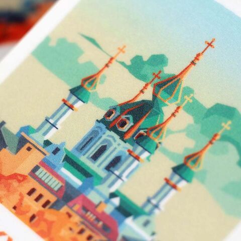 Стікер-палароїд Київ. Андріївська церква