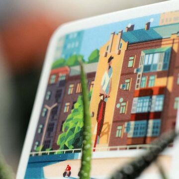 Стікер-палароїд Київ. Велотрек