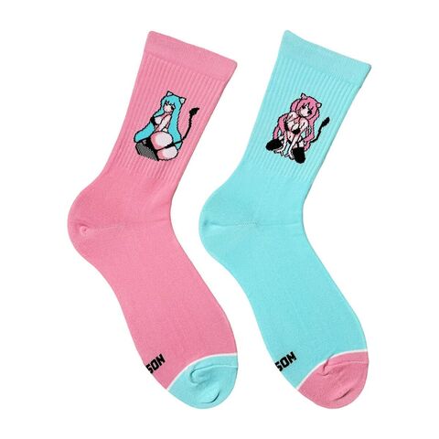 Шкарпетки Аніме Тян блакитні