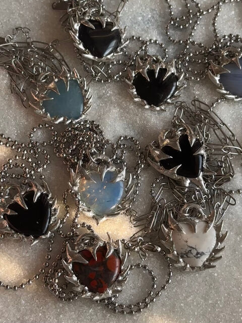 Obsidian “Prickly Heart” Pendant