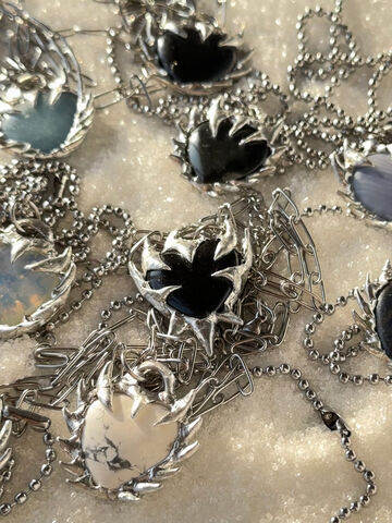 Obsidian “Prickly Heart” Pendant