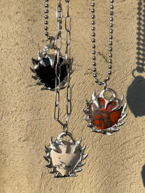 Obsidian “Prickly Heart” Pendant