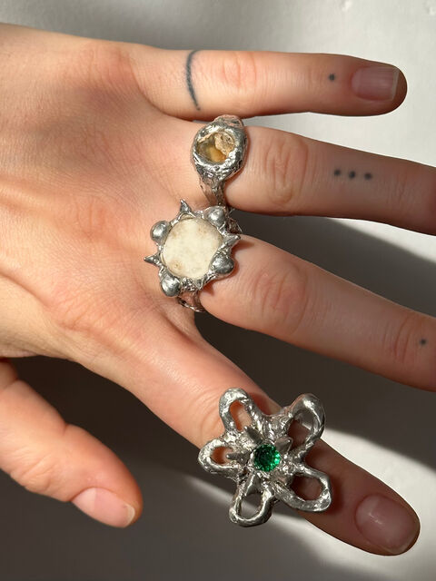 Каблучка з камінцем з океану 2