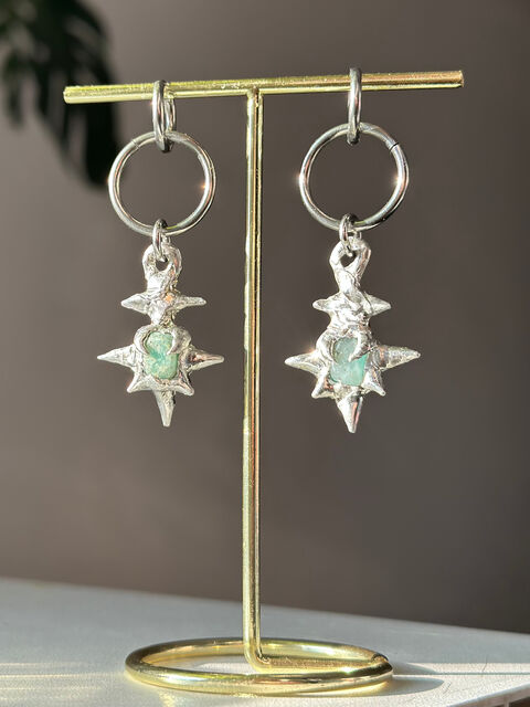 Earrings with amazonite