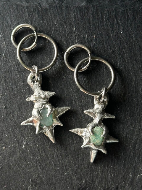 Earrings with amazonite