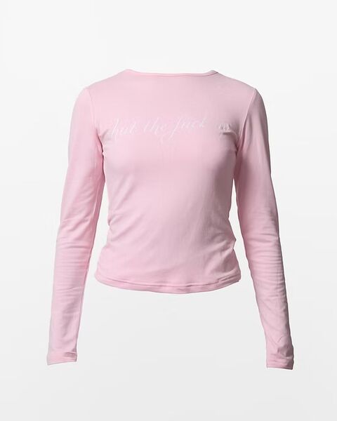 Рожевий лонгслив “Shut the fuck up”