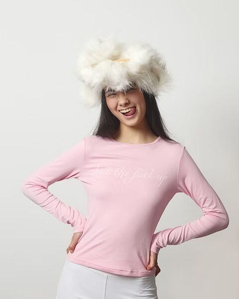 Рожевий лонгслив “Shut the fuck up”