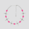 Choker "Dark Pink Bead Steel Spikes"
