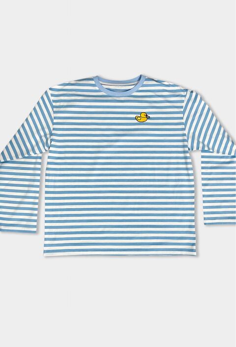 Longsleeve with blue stripes and embroidery Duckling