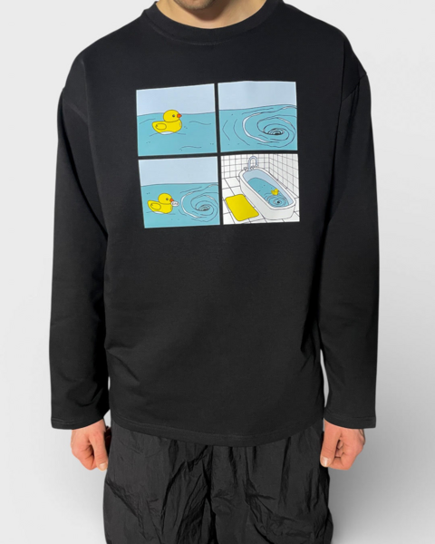 Чорний лонгслів Directionless Life 2