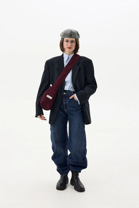 Бургунді шопер зі сталою ручкою