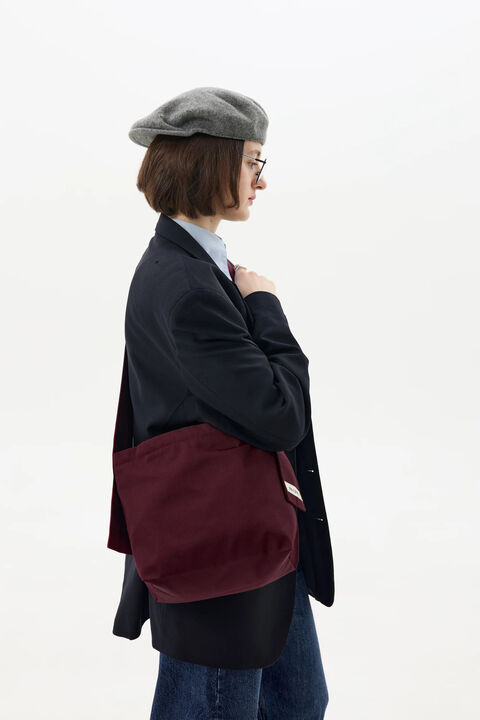 Бургунді шопер зі сталою ручкою