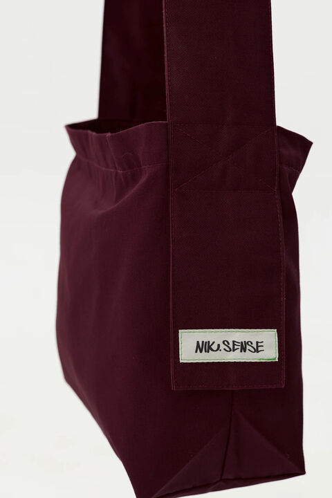 Бургунді шопер зі сталою ручкою